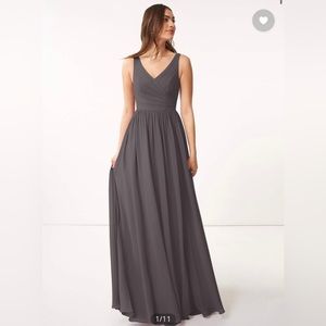 Azazie Keyla Bridesmaid Dress - Pewter - Like New, worn once!